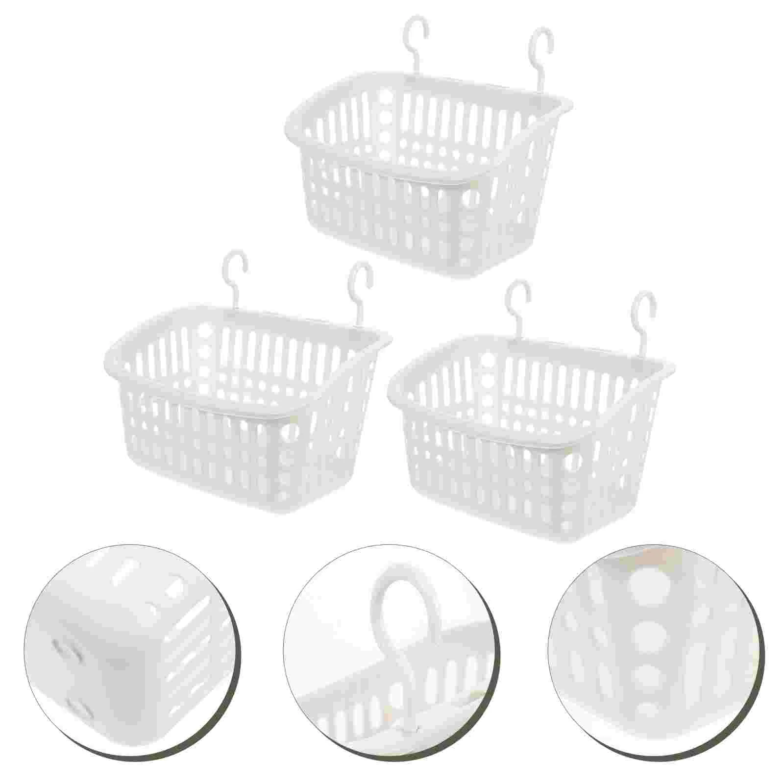 

3 Pcs Bathroom Hanging Baskets Wall Mounted Hooks Wall Shower Basket Hanging Shower Basket Bath Baby Bath Support