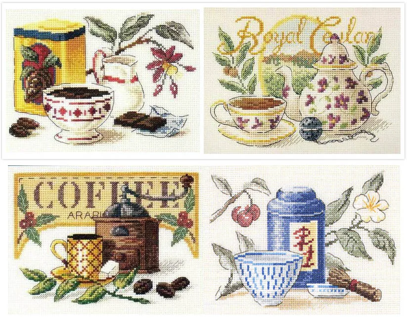 

Classic Afternoon Tea Cross Stich Embroidery set Electronic drawing Cross Stich Needlework PDF by Email