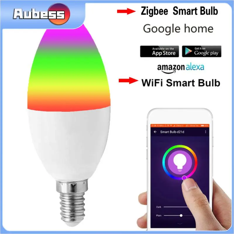 

Rgbcw Smart Candle Bulb Zigbee 3.0 Led Bulb Voice Control Tuya E12 E14 Works With Alexa Google Home 5w Smart Home