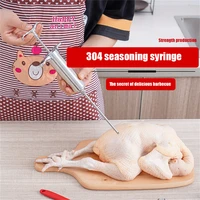 stainless steel chicken stuffing tool beef meat bbq grilling marinade chicken flavor syringe kitchen cooking syinge accessories