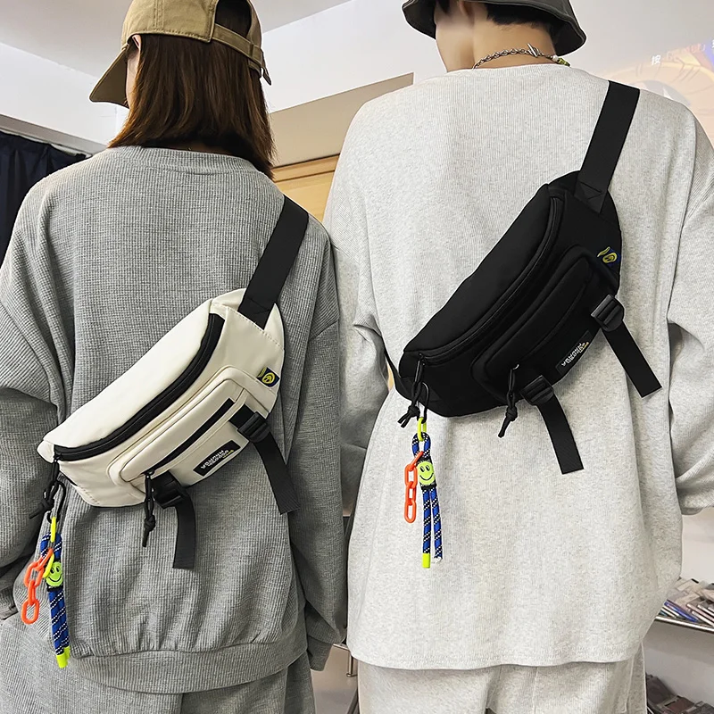 

New Product Unisex Pure Color Shoulder Bag Fashion Casual Mini Boys Girls Chest Package Inclined Shoulder Bag Nylon Cool style
