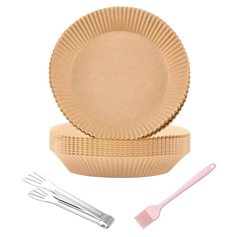 

Air Fryer Disposable Liners,Air Fryer Liners,Air Fryer Parchment Liners Baking Paper,Baking Brush with Food Clip Baking