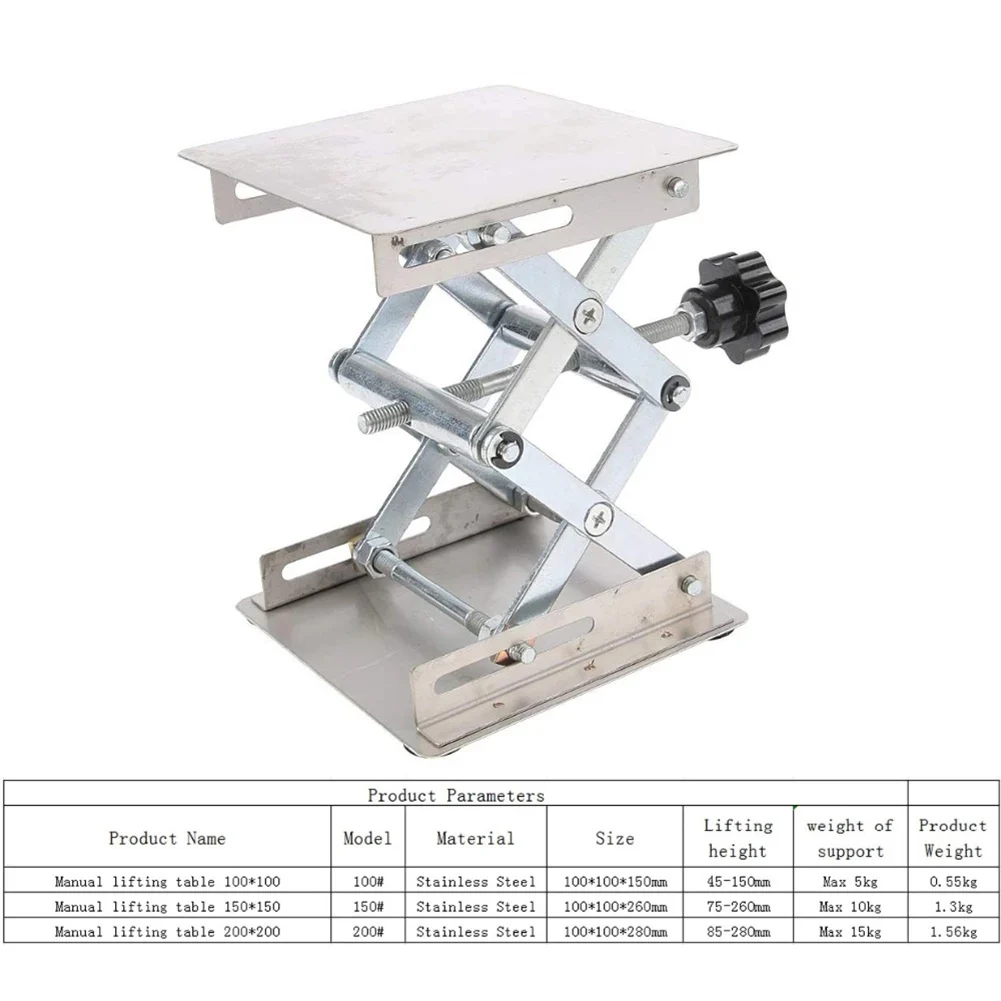 

Алюминиевая подъемная платформа 200*200 мм, 1 шт., подъемный стол для деревообработки, гравировка, спиртовой уровень, подъемная стойка, регулируемая ручка