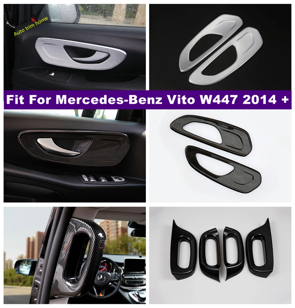 

Inner Car Front Pillar B Door Handle Bowl Decor Panel Cover Trim Fit For Benz Vito W447 2014 - 2021 Matte / Carbon Fiber Look