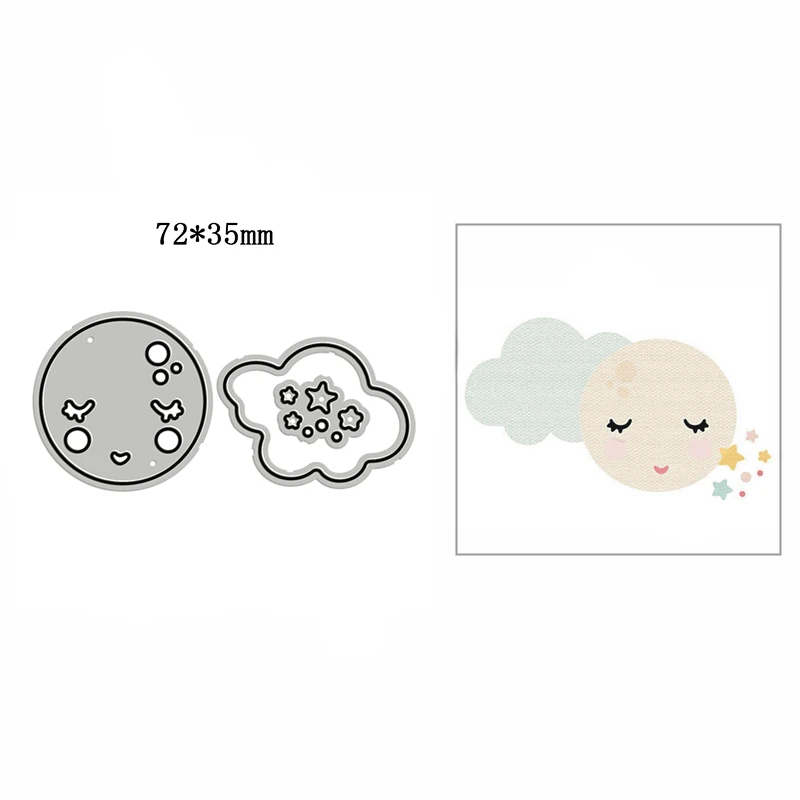 

New Sleeping Moon Clouds Metal Cutting Die Scrapbook Template Cutting Card Making Decorative Relief Photo Album Diy Crafts