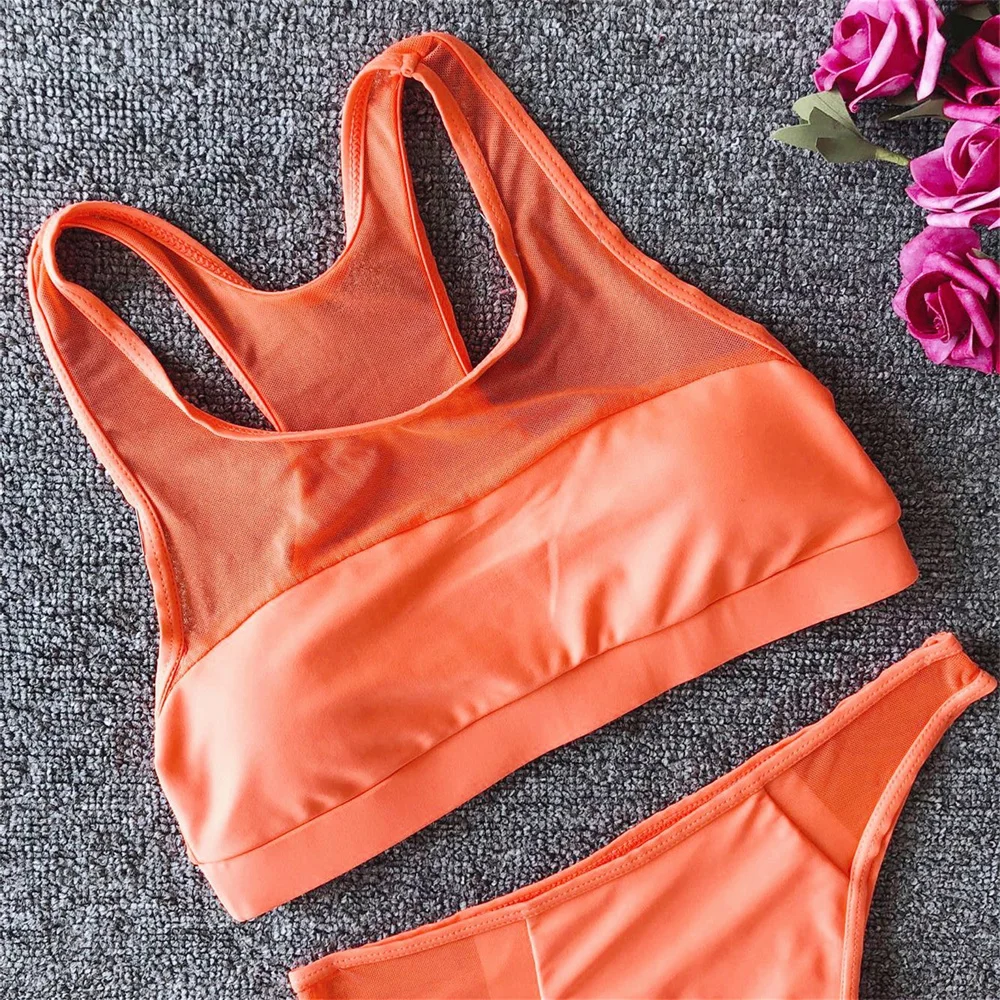 Сетчатый купальник-танкини бикини купальник женский бразильский купальный