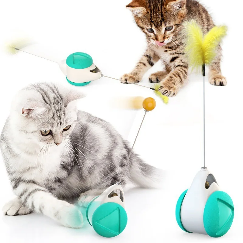 

Tumbler Swing Toys for Cats Kitten Interactive Balance Car Cat Chasing Toy With Catnip Funny Pet Products Interactive Cat Toy