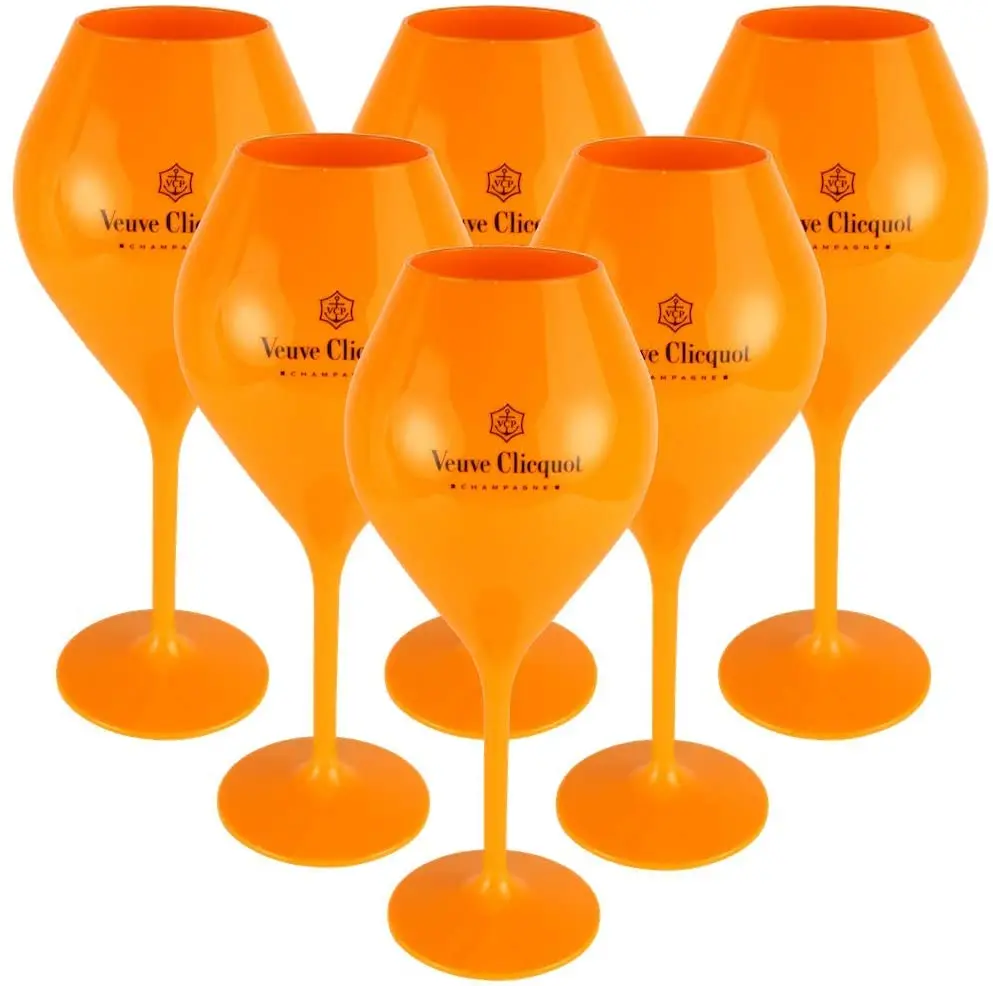 

6pcs Veuve Clicquot Cup Yellow Label Polycarbonate Champagne Coupes Wisky Glass