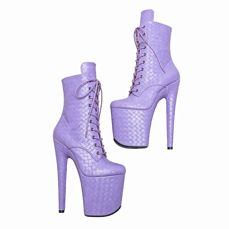 Leecabe  20CM/8inches lady Fashion  boots High Heel   platform Pole Dance boot