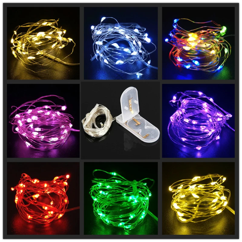 

5Pcs Copper Wire LED String Lights Wedding Room Decor Aesthetic Fairy Holiday Lighting Navidad Christmas Decorations for Home 3V