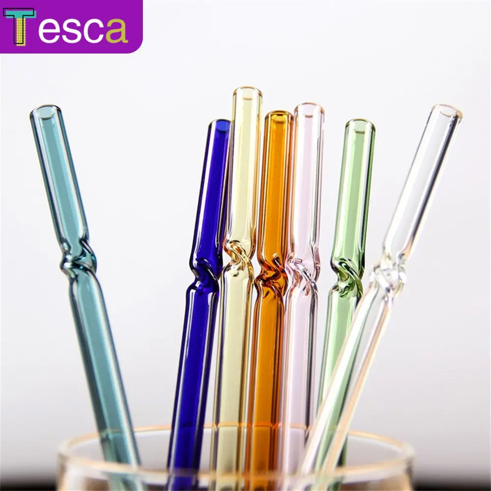 

Glass Straw Transparent Fruit Juice Milk Tea Beverage Glass Straw High Borosilicate Curved Stirring Rod Beverage Accessories