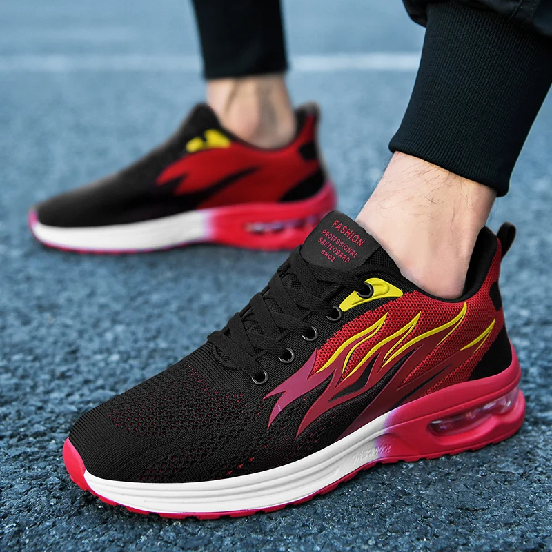 Mens Running Shoes Unisex Fashion Breathable Sneakers Air Cushion Soft Comfortable Outdoor Sports Casual Shoes