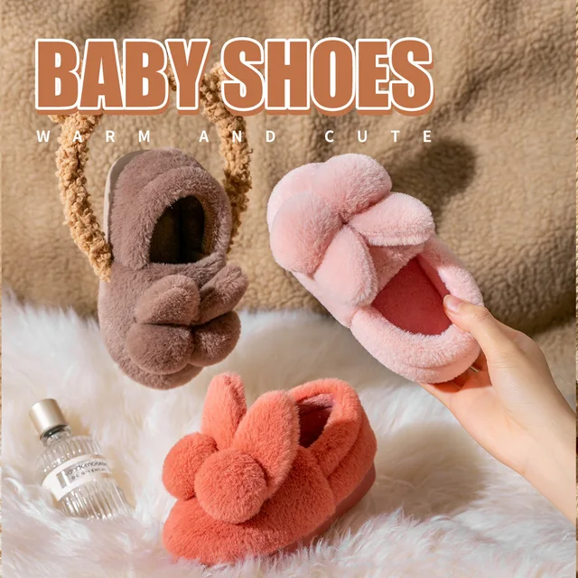 Children Indoor Slippers for Home Soft Slippers Girls Winter Warm Fluffy Kids Shoes Mum Dad Floor Baby Slippers Boys Miaoyoutong 2