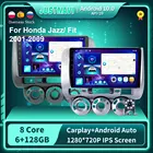 QT10 для Honda Fit Jazz LHD RHD 2002 - 2007 Авторадио Carplay GPS Автомобильный мультимедийный плеер WIFI 4G радио FM RDS DVD Android No 2din