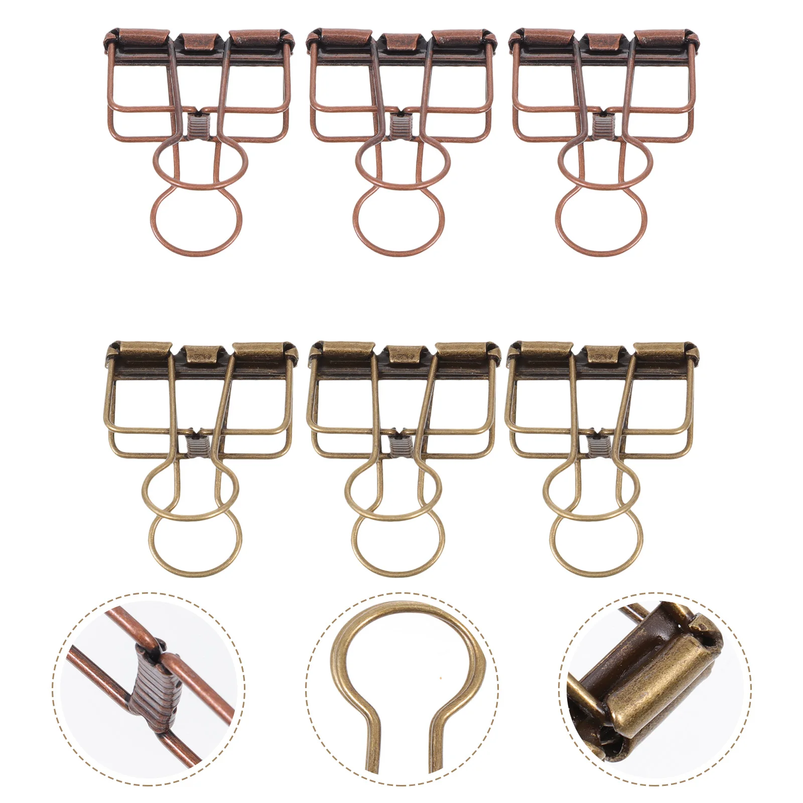 

6 Pcs Elliot Folder File Organizing Clips Retro Paper Office Clamps Mini Binder Iron Professional Metal Hollow Out Tickets