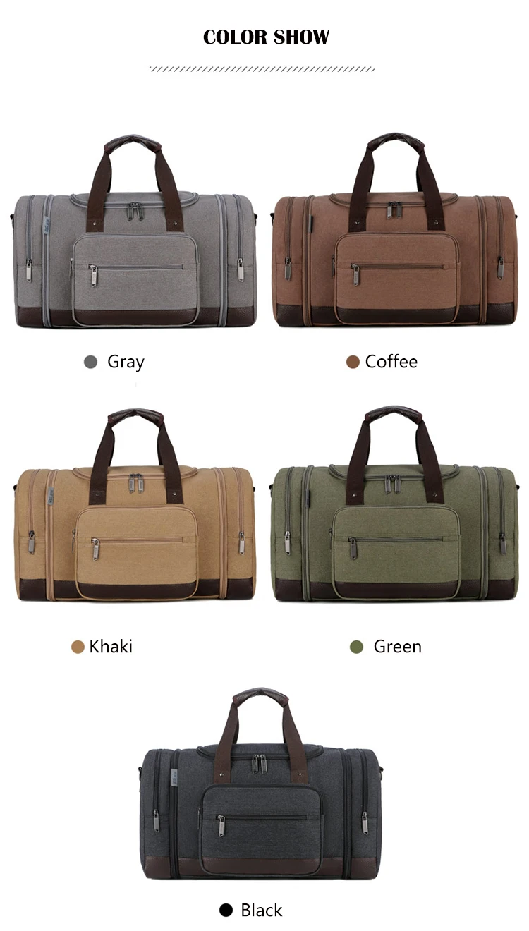Canvas Travel Duffle Bags Hand Luggage Bag Men Multi-functional Large Organizer Weekender Bag