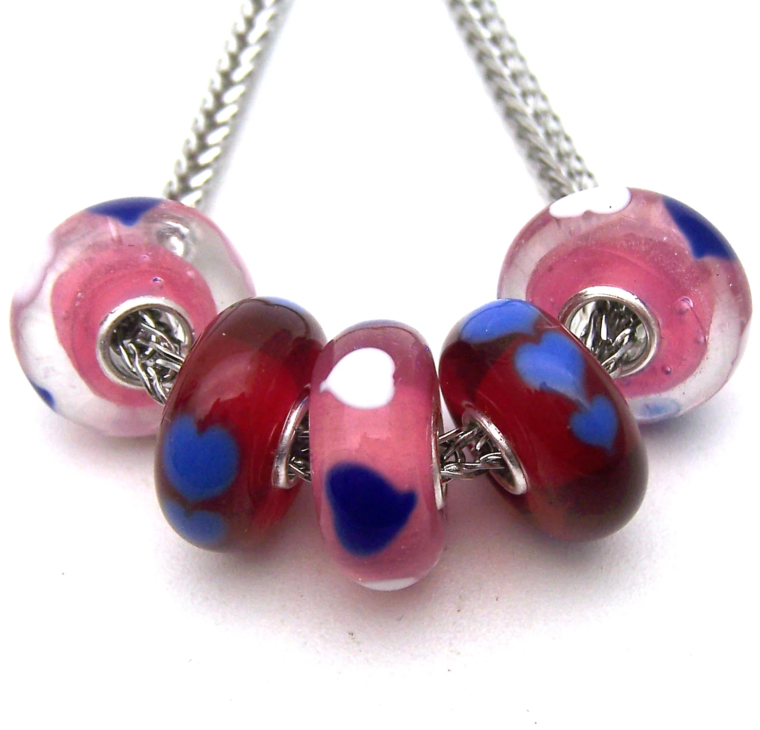 

Бусины из серебра 100% пробы с муранским стеклом