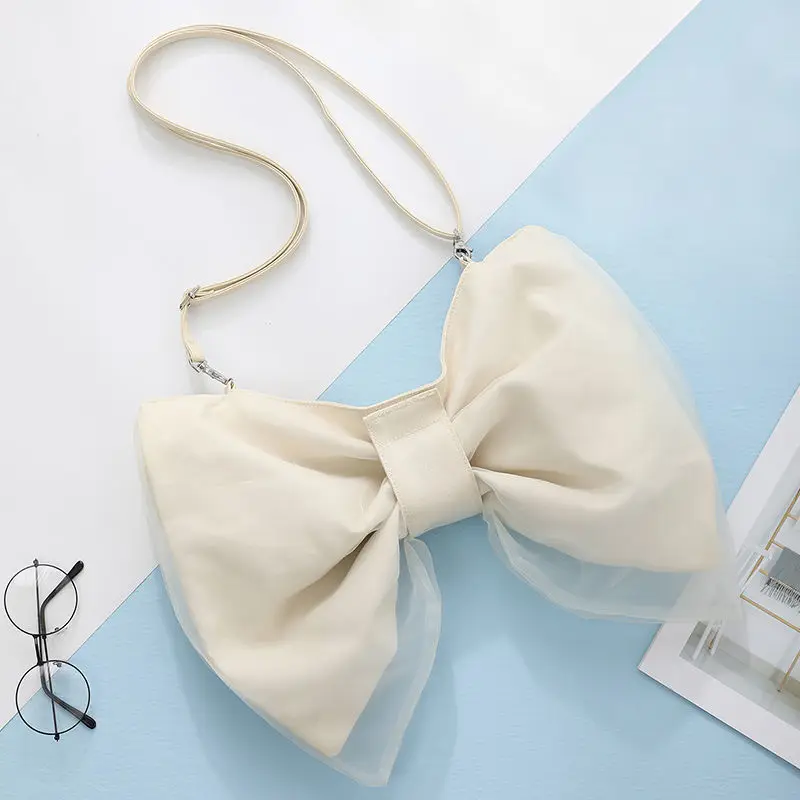 

Женская сумка с бантом, новинка 2022, Корейская Милая однотонная мягкая вместительная сумка на молнии с клапаном, сумка-кошелек, универсальна...