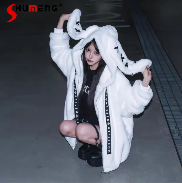 Женская куртка в стиле Харадзюку из искусственного меха