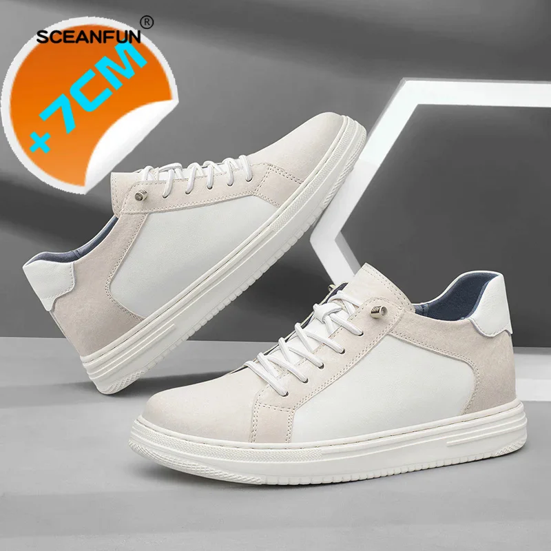 Мужские кроссовки дышащие мужские длиной 7 см черные туфли-лифты повседневные из