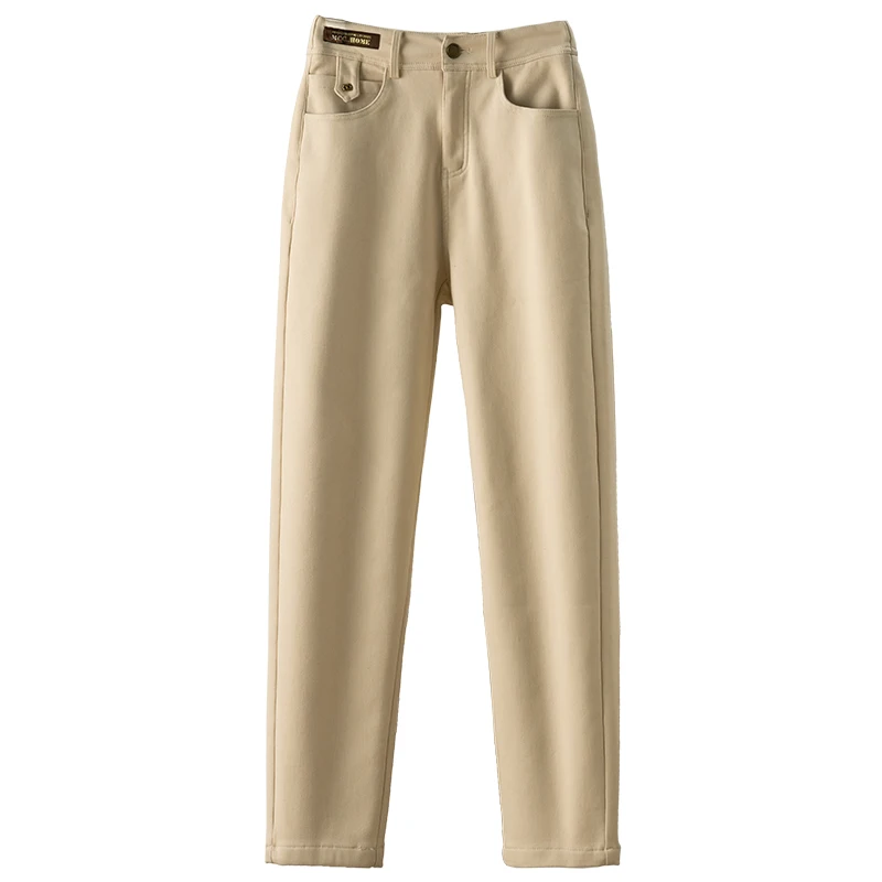 High Quality Pants Women 97% Cotton Pencil Pants  Ankle-Length Pants  HIGH Waist Pantalon Pour Femme  JEANS  Zipper Fly