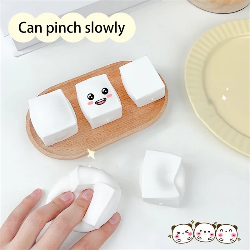 

Cute Decompression Slow Rebound Toy Decompression Toys Tofu Shaped Pinch Water Tofu Block Flour Ball Toy Slow Rebound