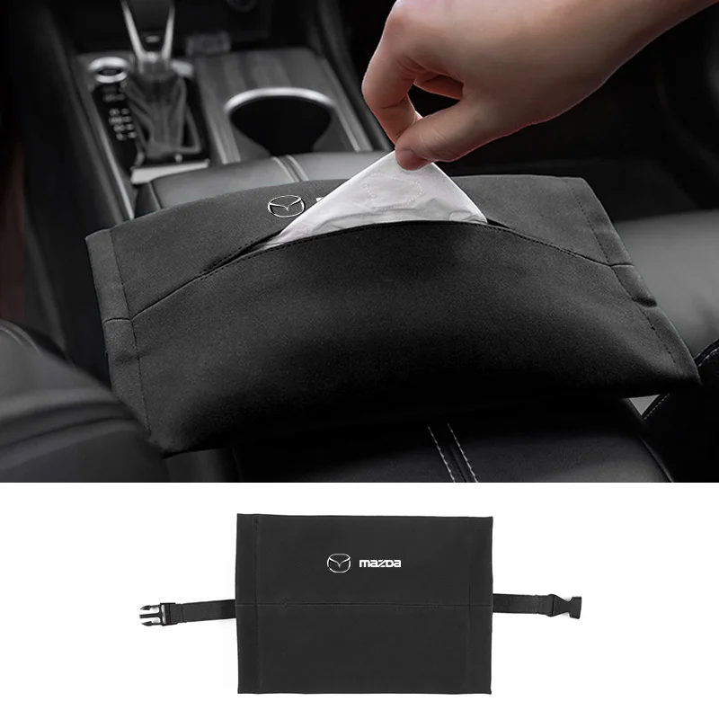 

Fashion Car Emblem Tissue Bag Sun Visor Armrest Box Napkin Storage Case Decor Accessories For Mazda 2 3 MS 6 MX5 CX3 CX5 Artzma