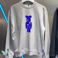 high quality bear cartoon robot ader error o neck sweatshirts for men women embroidery long sleeve pullover casual male tops