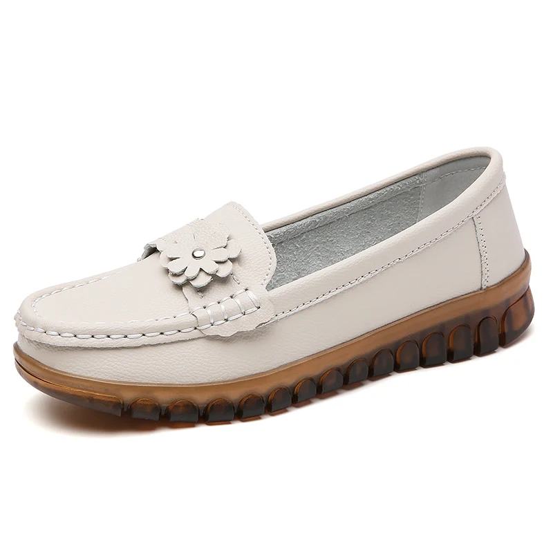 

Genuine Leather Women Shoes Luxury Flats Women's Loafers Mother Shoes Casual Shoes for Women Moccasins