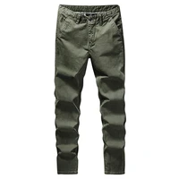 mens spring winter casual pants summer wild loose sports male overalls zipper mid rise cotton street clothing straight trousers