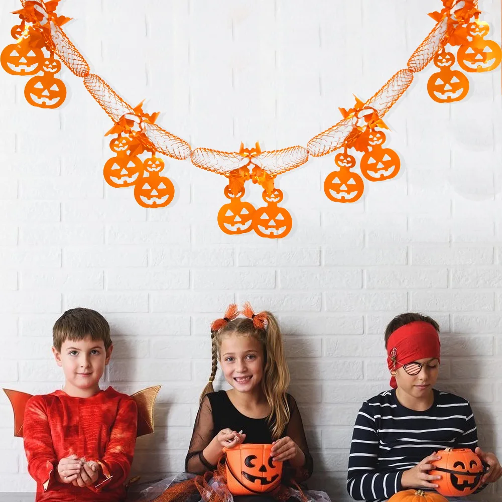 Гирлянда на Хэллоуин паук летучая мышь ячеистый баннер внутреннее украшение