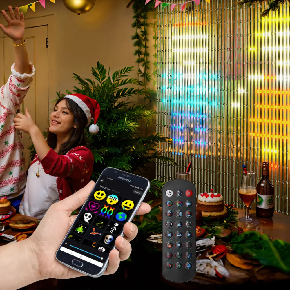 Светодиодная смарт-гирлянда WS2812B 400 светодиодов с управлением через приложение