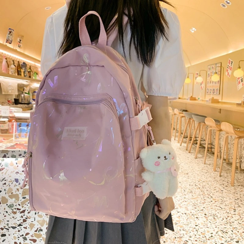 

Цветная дорожная школьная сумка для девочек, нейлоновый рюкзак для студентов, модные дамские Удобные сумки для книг, Модный женский ранец для ноутбука и колледжа