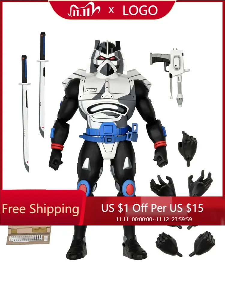 NECA измельчитель черепаха кранг измельчитель ананининин колоссальный Хромированный купол Классическая подвижная фигурка игрушки