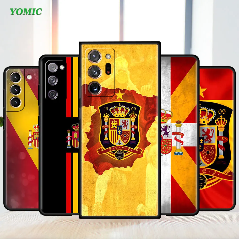 

Shockproof Case for Samsung Galaxy S20 Fe S21 S22 Ultra Note 20 10 Phone Coque S10 S9 Plus S8 Black Capa Spain Spanish Flag