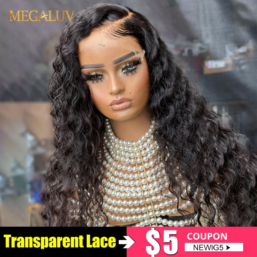 

Deep Wave Lace Front Wig Human Hair Wigs Preplucked With Baby Hair Transparent Lace Closure Wig 8-24 Inch 4x4 13x4 Frontal Wig