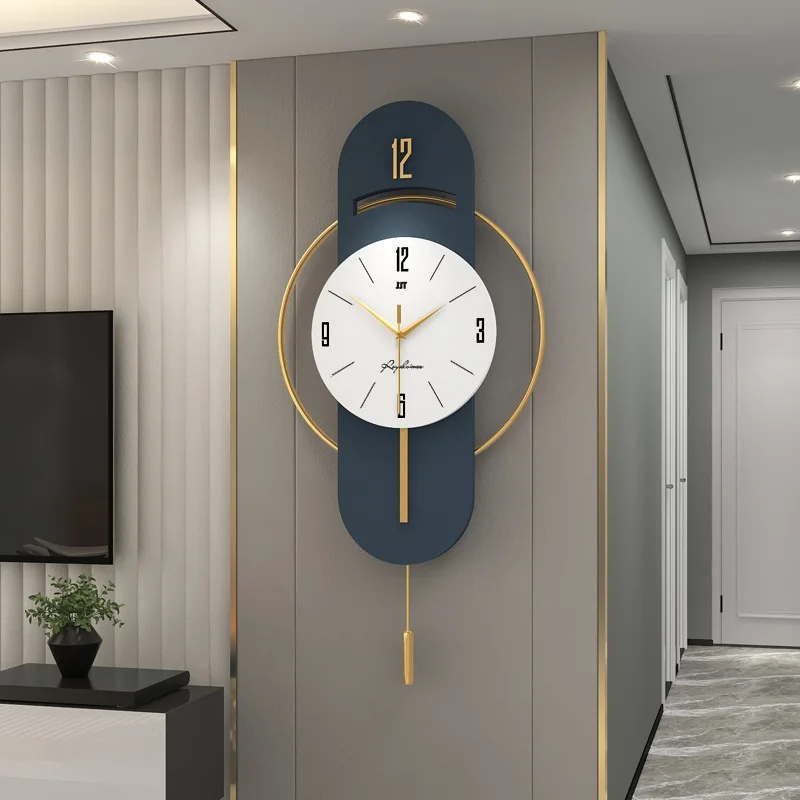 

Northern Europe Pointer Digital Clock Modern Simplicity Living Room Wall Clock Mute Art Gold Metal Wall Hangings Home Decoration