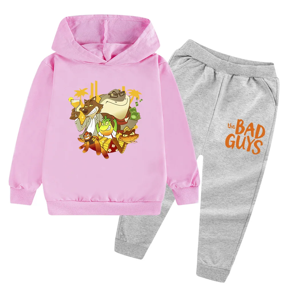 

2022 The Bad Guys Boys Sweatershirt + Casual Trousers Set Clothes Fall Teenage Girls Clothing Little Kids Hoodies T Shirt Suit