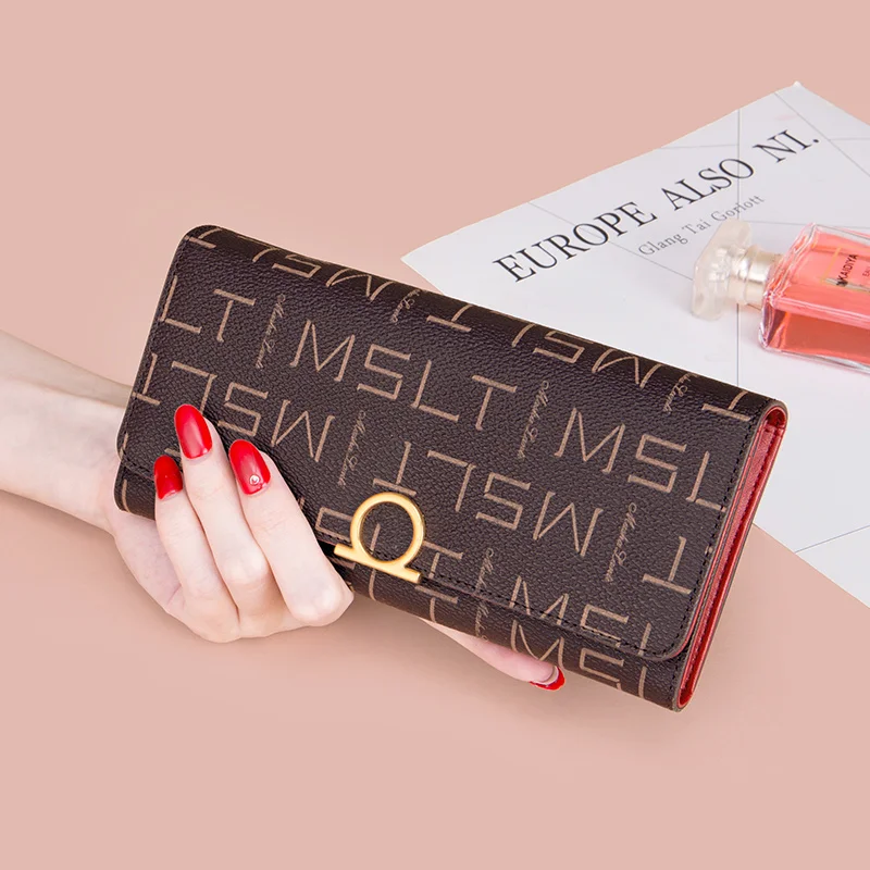 MashaLanti Fashion Leather Women Wallet Long Purse Card Holder Designer Brand Female Purse Clutch Bags