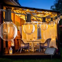 led solar string lights outdoor waterproof g40 drop resistant fairy string lights for garden party wedding christmas decoration