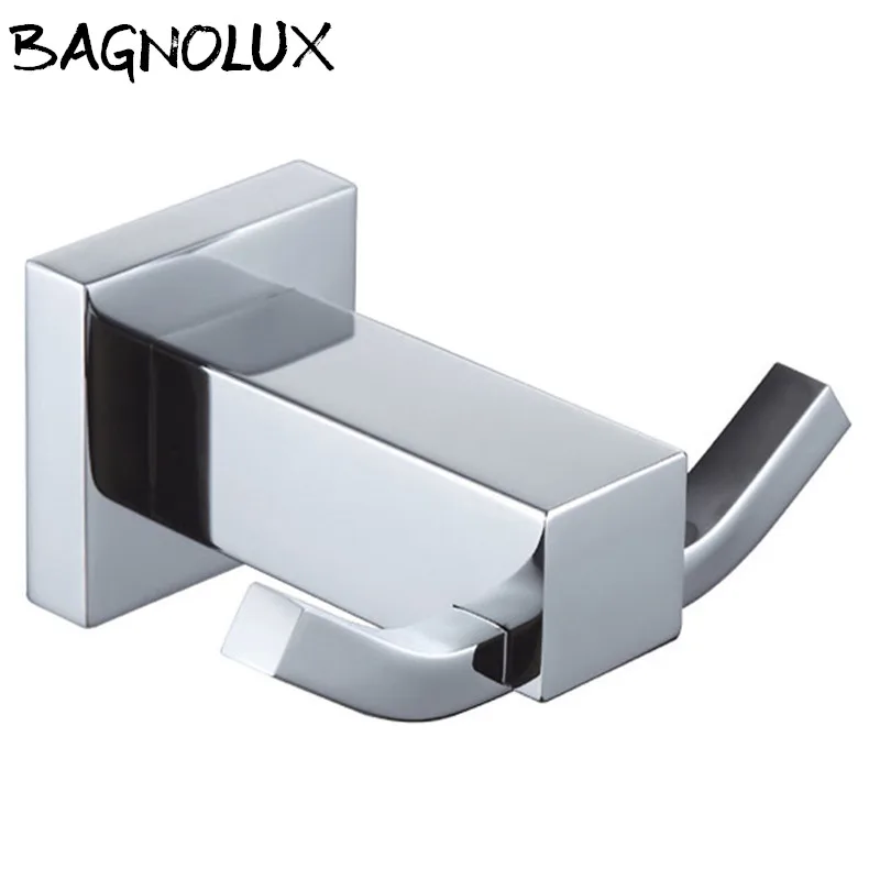 

Высококачественная квадратная настенная вешалка для ванной комнаты 100% Медные Крючки для ванной двойные вешалки для халата аксессуары