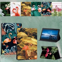 tablet stand case for lenovo tab m8 tb 8505tab m7 tb 7305tab m10 hd 2nd genm10 plusm10e10 flamingo print anti fall cover