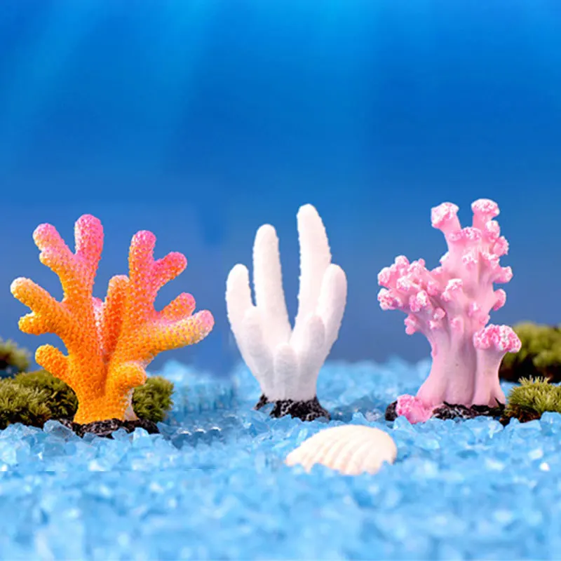 

Mini Artificial Coral Cute Small Ornaments Gifts Aquarium Decor Multicolor Resin Fashion DIY art craft Fish Tank Decoration