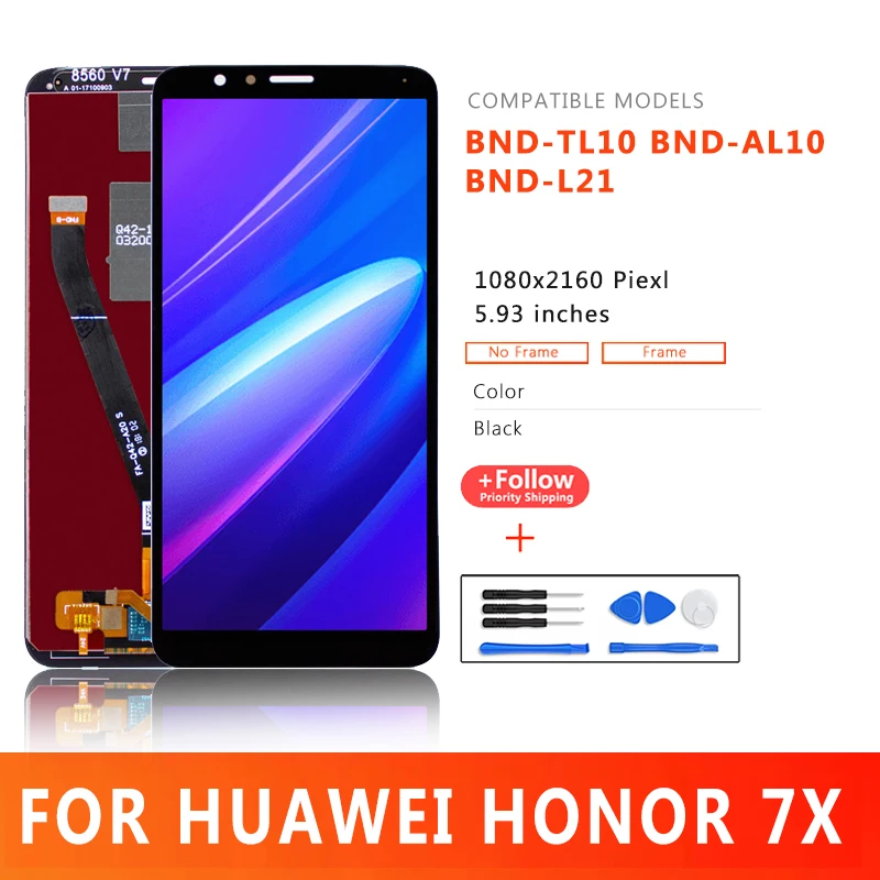

Mobile Phone LCD Display Panel For Huawei Honor 7X BND-TL10 BND-AL10 BND-L21 Touch Screen Digitizer Assembly For Honor 7X LCD
