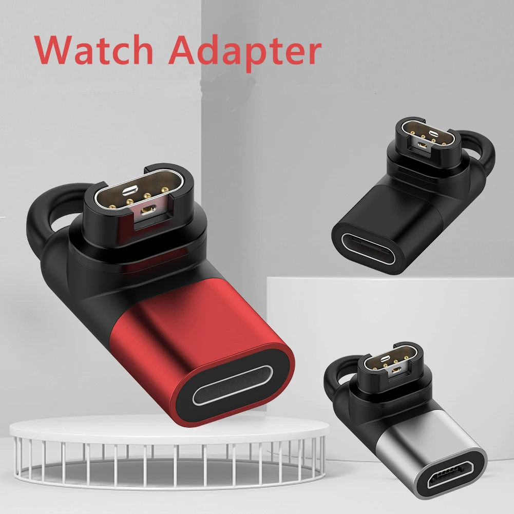 

Portable Type C/Micro USB/IOS Female to Charger Cable Adapter For Garmin Forerunner 265 265S 965 2023 Watch Charging Converter