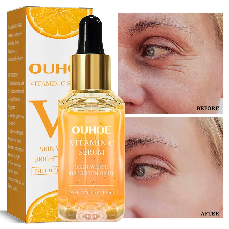 

Vitamin C Remove Wrinkle Face Serum Whitening Anti-Dark Spots Freckles Fade Melanin Retinol Anti-Aging Brighten Beauty Skin Care