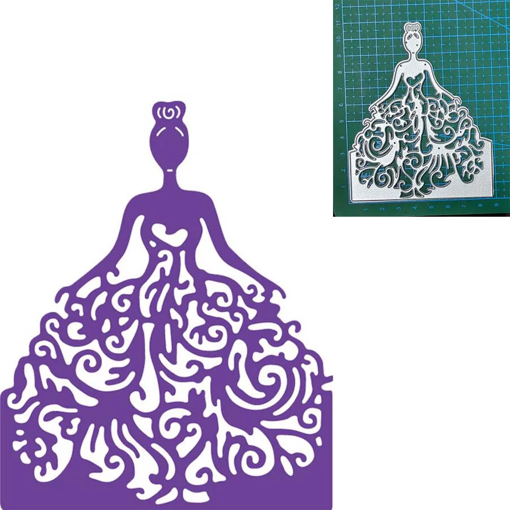 

Wedding Bride Dress Frame Dies Metal Cutting Dies Scrapbook Paper Decoration Craft Knife Mould Blade Punch Stencils Dies Cut