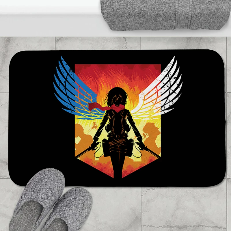 

Kitchen Carpet Floor Mats Attack on Titans Living Room Rugs Door Mat Welcome Home Absorbent Bathroom Rug Entrance Doormat Foot