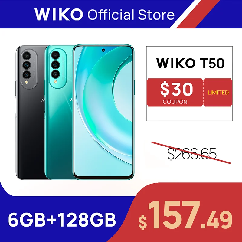 

WIKO T50 Smartphone Helio G85 6GB RAM 128GB ROM 40W Fast Charge 64MP Triple Camera 6.6 Inch FHD+ Display Mobile Phones 2022