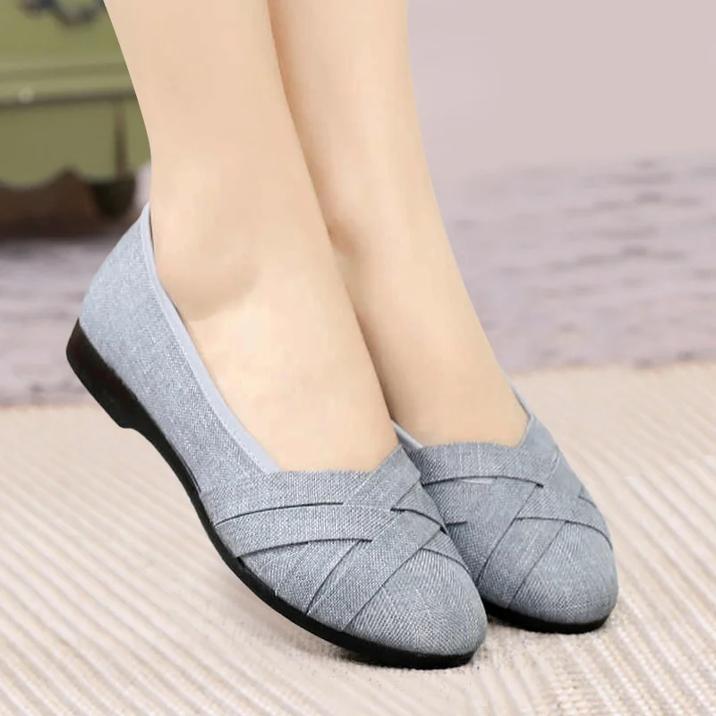 

Chaussures Plates Femmes Women High Quality Black Ballet Dance Shoes Lady Cute Grey Comfortable Flat Loafers 2023